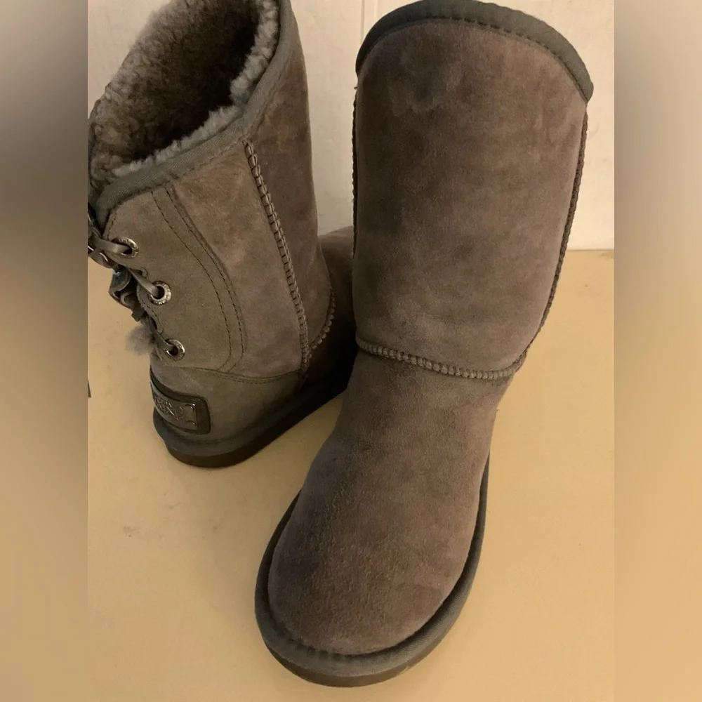 Australia Luxe Collective women gray suede dita short boots size 8 - Picture 5 of 10